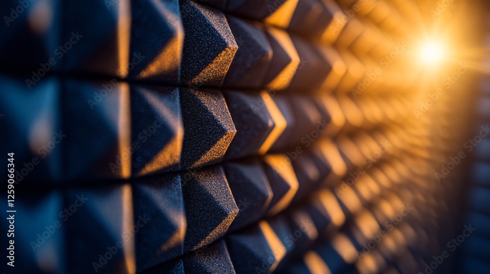 Aufkleber Acoustic foam panel background creating depth with light and shadow