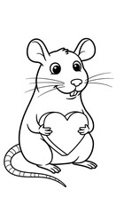 rat with heart coloring 