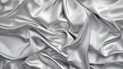 Obraz premium Shimmering silver fabric draped elegantly to showcase its soft texture and luxurious appeal in a well-lit setting