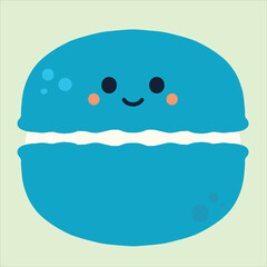 a blue macaron design art vector