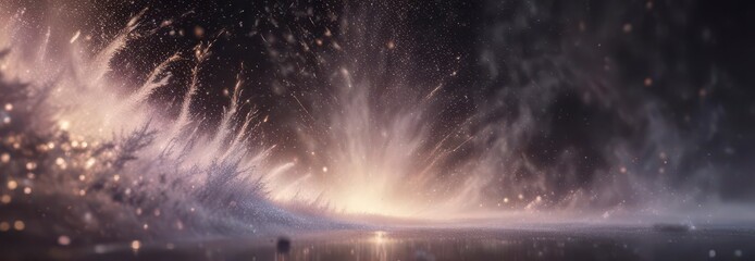 Swirling iridescent mist against a backdrop of shimmering light and glitter ,  Iridescent,  Light