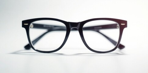 Black glasses silhouette on white background, geeky accessories, nerd style glasses, black frames