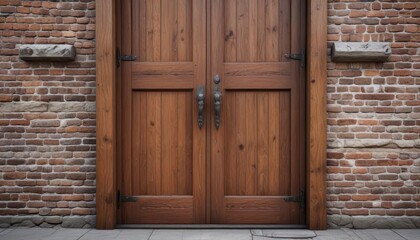 Weathered wooden door with brown wood texture,  wooden style,  exterior