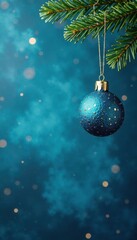 Blue background Christmas tree ornament elements hanging , hanging, blue, background