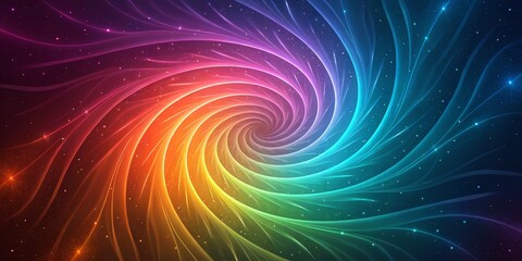 Rainbow Spiral Galaxy Abstract Swirling Artwork,Space,Cosmic Cosmic,Abstract art