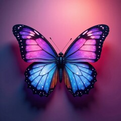 Obraz premium Butterfly wings in shades of pink and blue , fuzzy texture, nature, wing