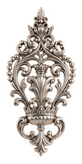 silver ornamental design png, transparent background