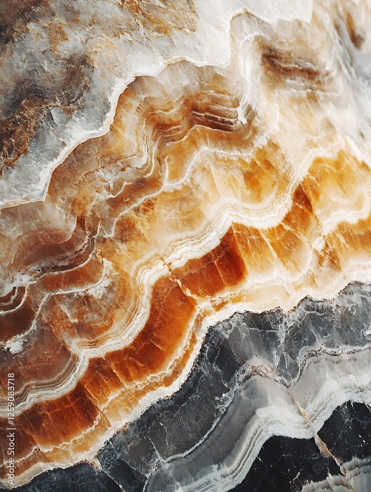 Poster Abstract Close Up of Colorful Natural Stone with Intricate Patterns : Generative AI