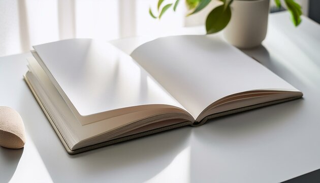 Generated image. Mockup de cuaderno o agenda personalizable en escritorio blanco