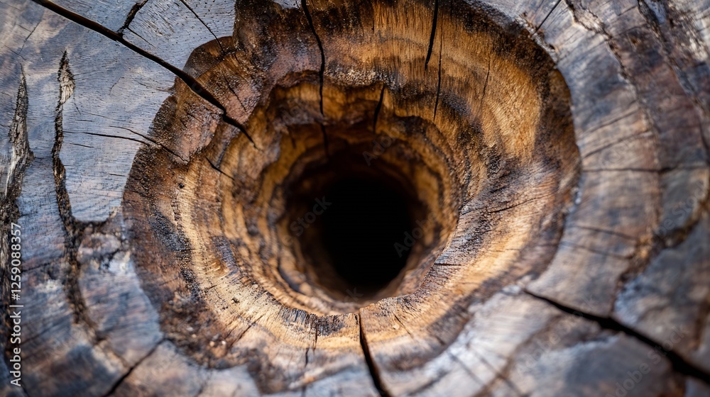 Poster Intricate Close Up of Rustic Tree Stump Featuring Unique Pattern and Texture for Nature and Wood Lovers : Generative AI
