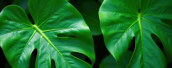 Close-up of isolated Monstera leaves, white, detail, texture