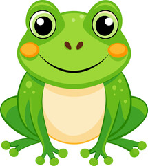 Fototapeta premium cute cartoon vector frog isolated on the white