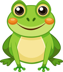 Obraz premium cute cartoon vector frog isolated on the white