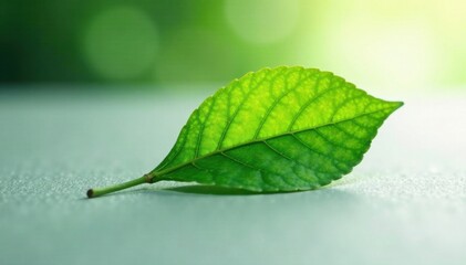 Fototapeta premium Close-up of a single tree leaf on white surface, outdoor, leaf, nature