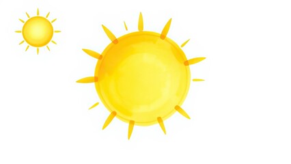Bright Sunny Day Two Suns Yellow Warm Summer Energy Happiness Clipart Illustration Design Element