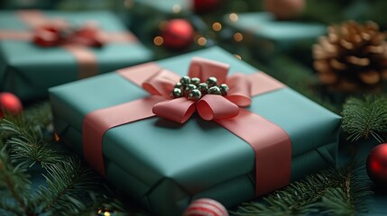 High quality flyer mockup for a holiday gift guide featuring festive colors and customizable product images isolated on a transparent background for retail branding