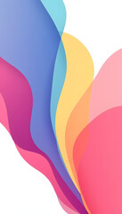 Aesthetic abstract chromatography art png element, flat papercut style. with white shades