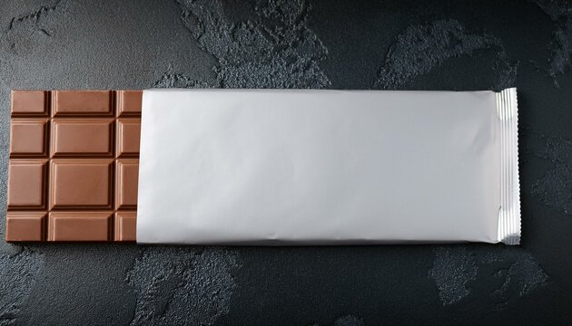 Generated image. Mockup de empaque de chocolate personalizable en fondo oscuro