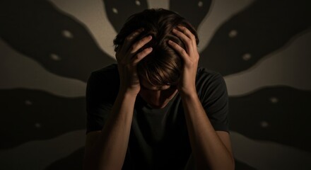 A person hears voices and sees things, symbolizing their emotional and psychological struggles.
