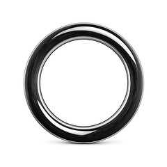 Black Metal Ring on White Background