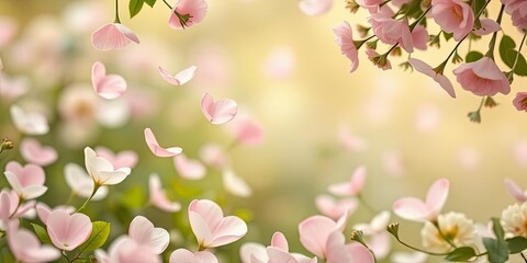 Delicate Pink Blossoms Falling Spring Flowers Floral Background