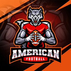 American football esport mascot logo design