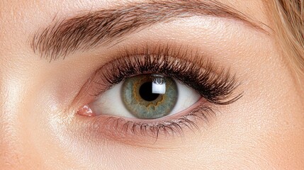 Obraz premium Close-up of woman's eye with false lashes