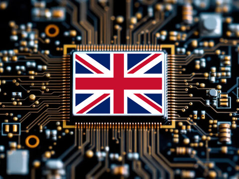 CPU with English flag concept