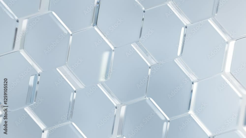 Poster glass hexagons abstract background. bright hexagonal surface motion texture. clean blank with copy s