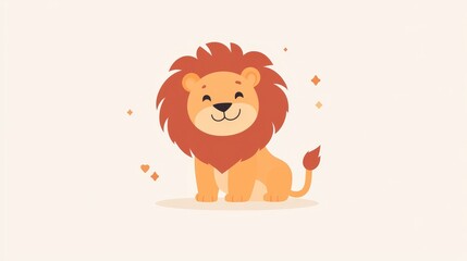 Fototapeta premium Lion Leo Wild Animal Wildlife Predator Flat Silhouette Vector Logo Design Illustration