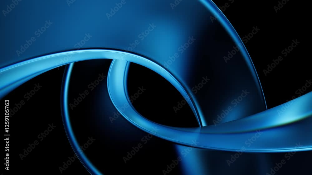 Canvas Prints blue abstract background with glass rings animation. neutral video texture with copy space for creat