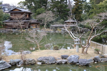A Japanese garden : a scene of the Kyoto Imperial Gardens in Kyoto 日本庭園：京都市にある京都御苑の風景