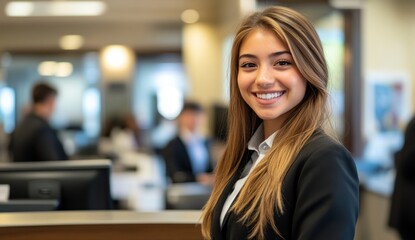 Confident Young Businesswoman in Office Setting