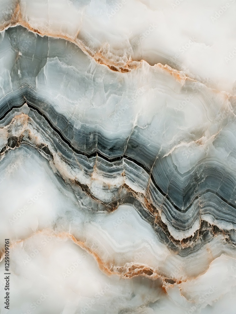 Poster elegant marbled abstract background in soft hues of gray and white with delicate veins of copper : g