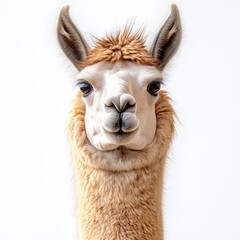 Fototapeta premium Adorable Alpaca Portrait: A Close-up of a Fluffy and Friendly Animal