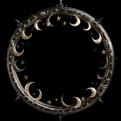 Circular Frame with Crescent Moons and Stars