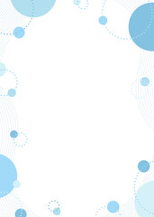 曲線と円形オブジェクトの背景フレーム、ポップなデザイン、縦向き