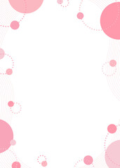 曲線と円形オブジェクトの背景フレーム、ポップなデザイン、縦向き