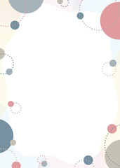 曲線と円形オブジェクトの背景フレーム、ポップなデザイン、縦向き