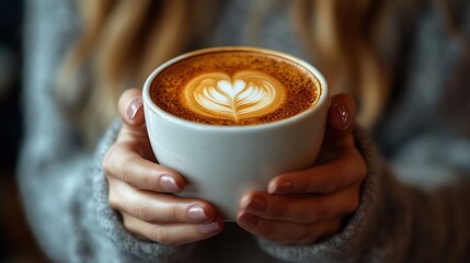 Sleek stock photo of a woman holding a cup of coffee isolated on a transparent background ideal for lifestyle or coffee shop branding
