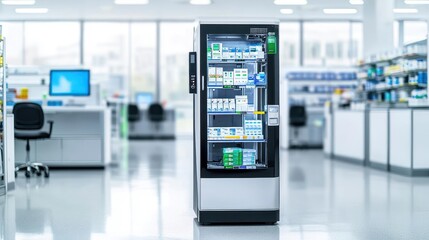 Modern Automated Pharmacy Equipment Display