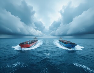 Obraz premium Economic Impact of Import Duties on International Trade Relations, Generative AI