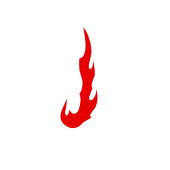 Fire Alphabet Letter J isolated on Background