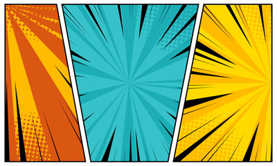 comic book page panel colorful background