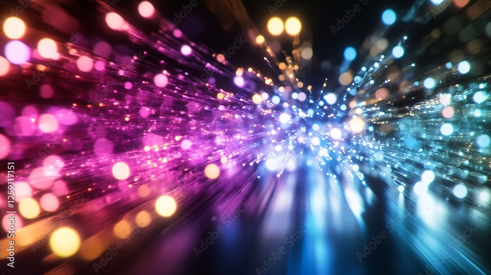 Fototapete colorful dynamic blur lights creating a vibrant abstract background : generative ai