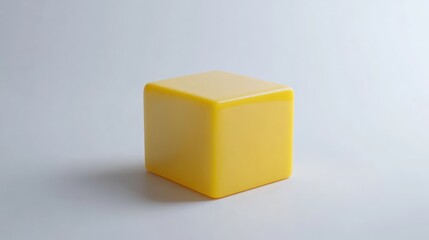 Fototapeta premium Yellow cube studio display mockup