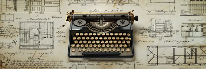 Vintage Illustration of the QWERTY Keyboard Origins and Its Development Process