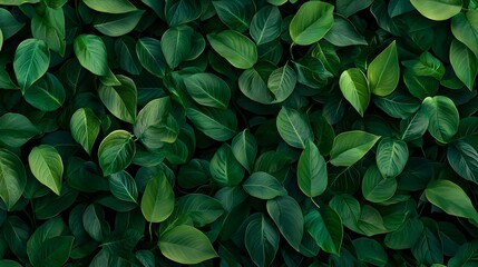 Obraz premium Dark Green Lush Leaves Texture Background