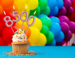 Number of followers or likes - Candle number 8500.