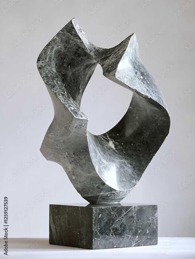 Aufkleber elegant abstract marble sculpture displayed against a simple background : generative ai